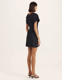 Textured V-Neck Mini Wrap Dress