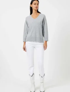 Textured V-Neck Relaxed Jumper with Wool