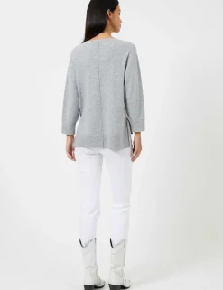 Textured V-Neck Relaxed Jumper with Wool