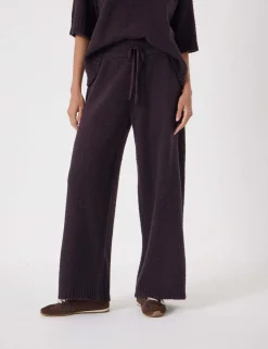 Textured Wide Leg Trousers