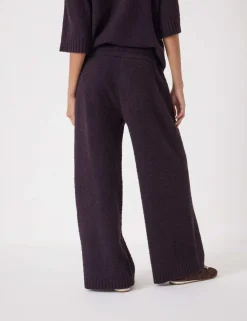 Textured Wide Leg Trousers