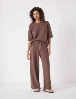 Textured Wide Leg Trousers