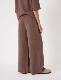 Textured Wide Leg Trousers