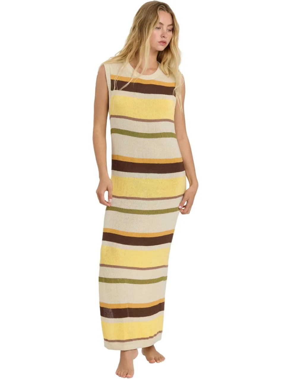 Those Days Striped Maxi Knitted Dress