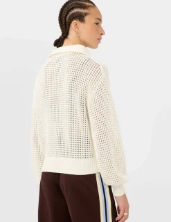 Tides High Pure Cotton Textured Half Zip Jumper