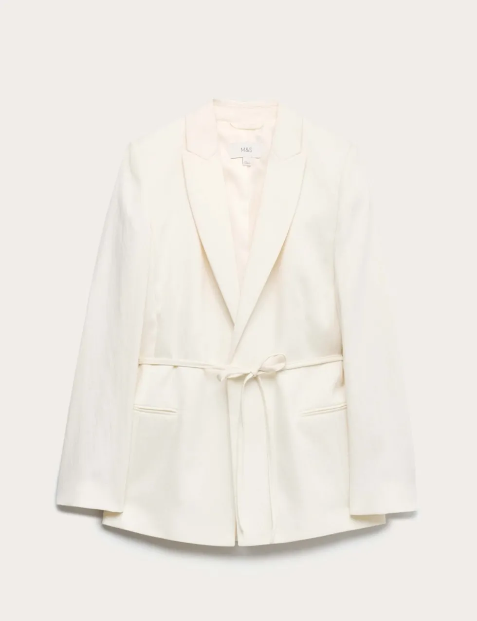 Tie Belted Blazer with Linen