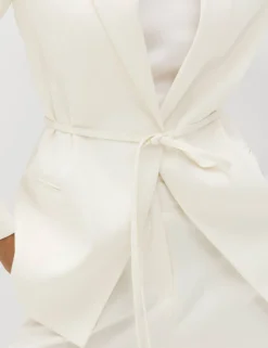 Tie Belted Blazer with Linen