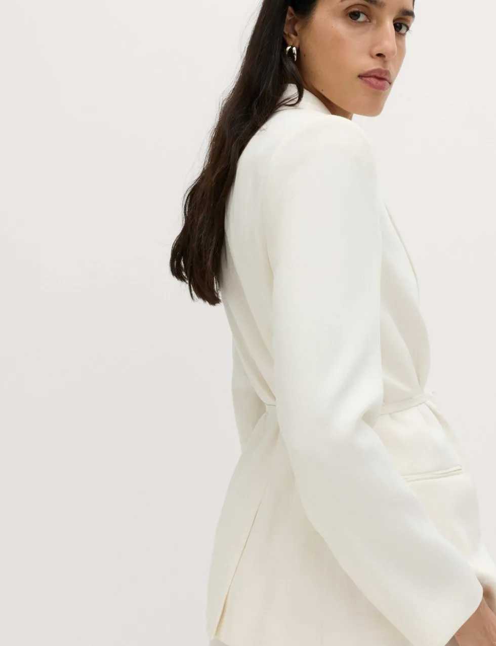 Tie Belted Blazer with Linen
