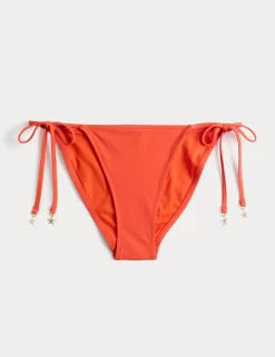 Tie Detail High Leg Bikini Bottoms
