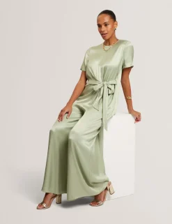 Tie Detail Wide Leg Jumpsuit