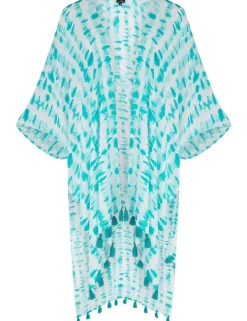 Tie Dye Tassel Kimono Beach Cover Up