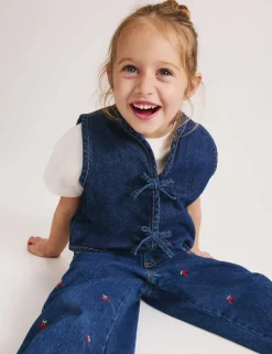 Tie Front Denim Waistcoat (2-10 Yrs)