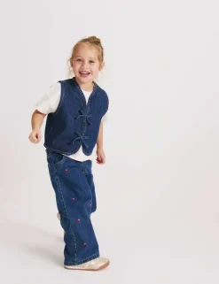 Tie Front Denim Waistcoat (2-10 Yrs)
