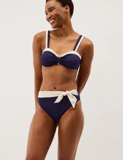 Tie Front High Waisted Bikini Bottoms