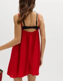 Tie Front Strappy Mini Slip Dress