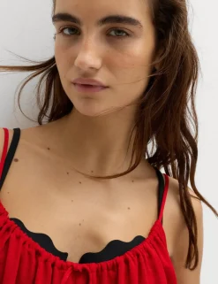 Tie Front Strappy Mini Slip Dress