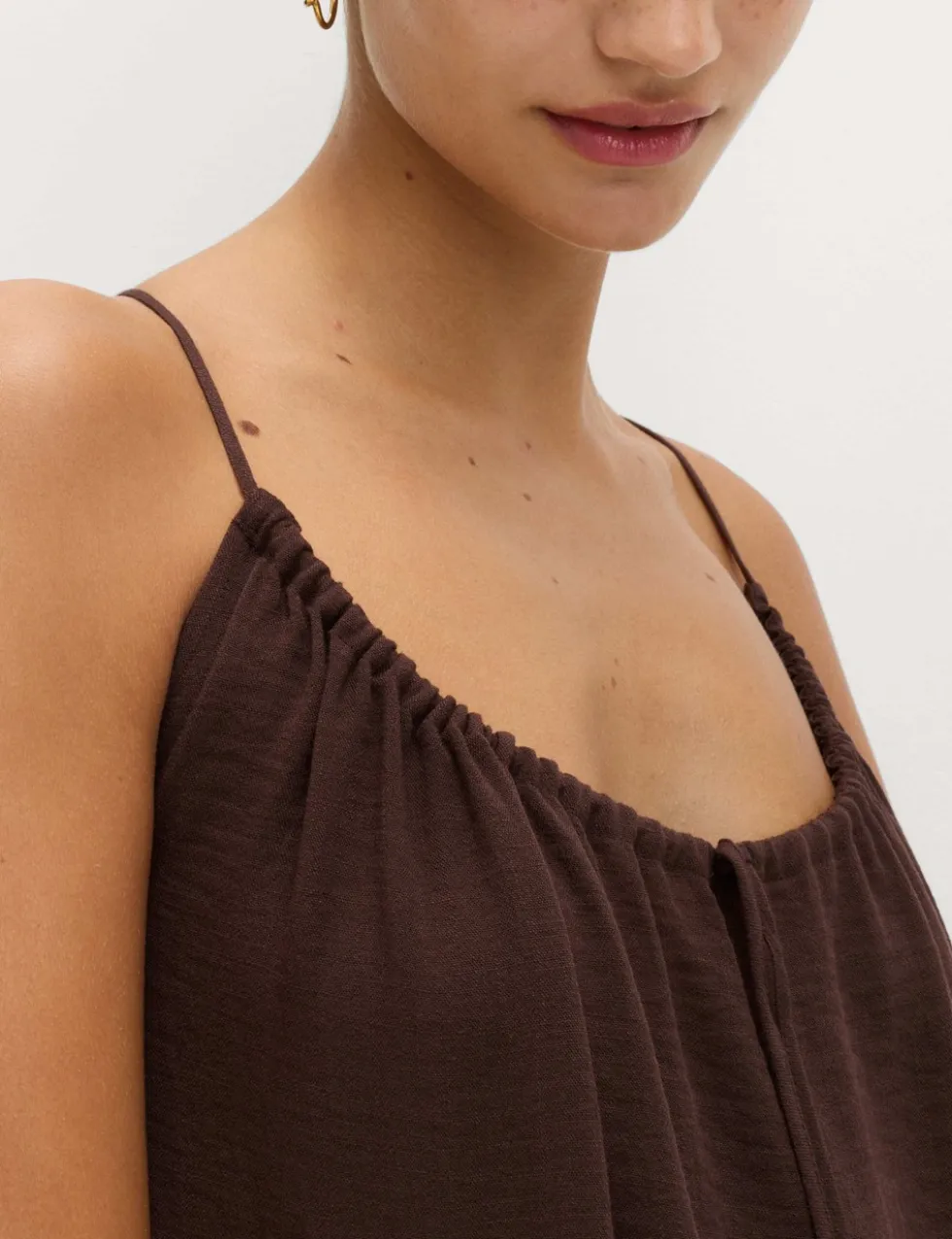 Tie Front Strappy Mini Slip Dress