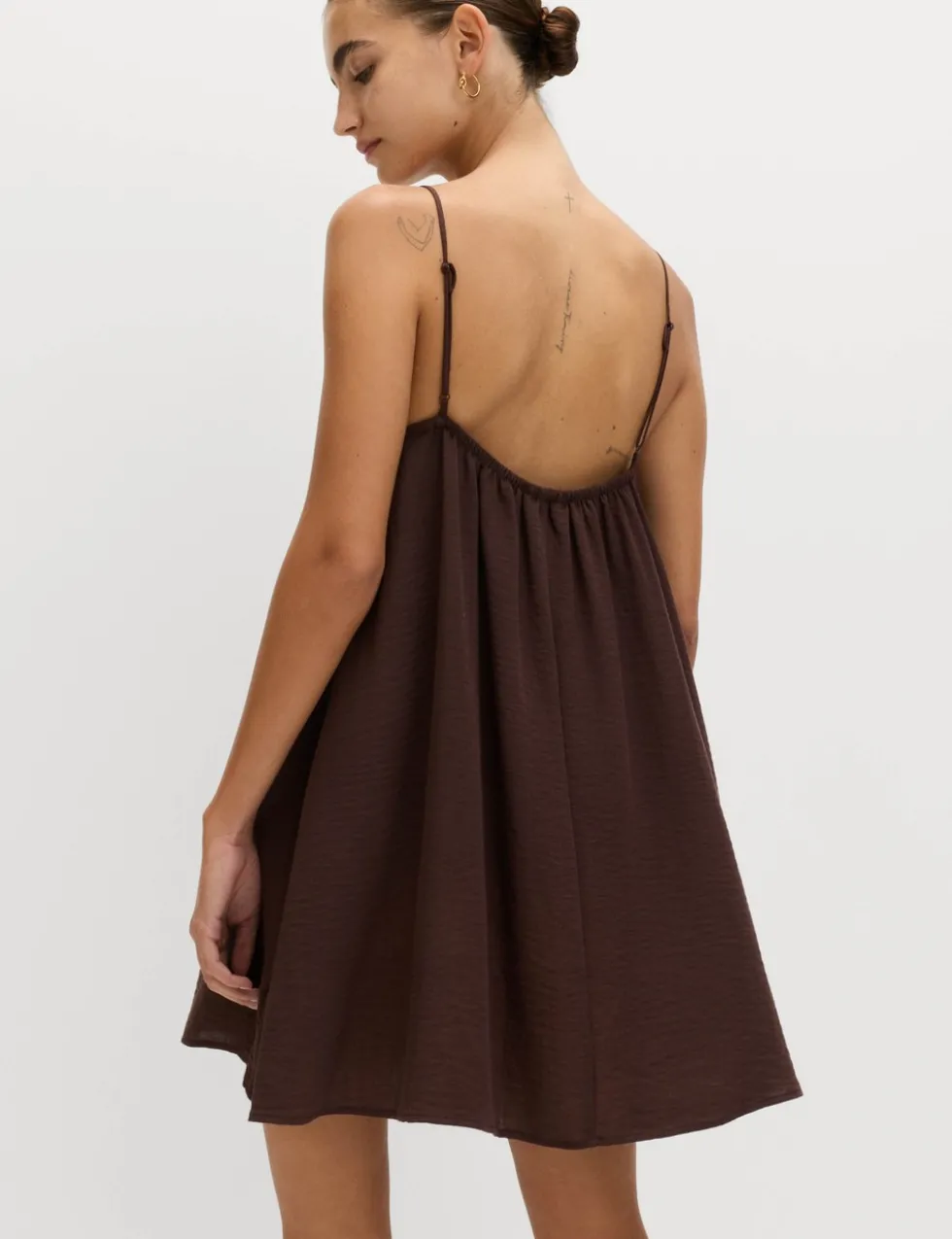 Tie Front Strappy Mini Slip Dress