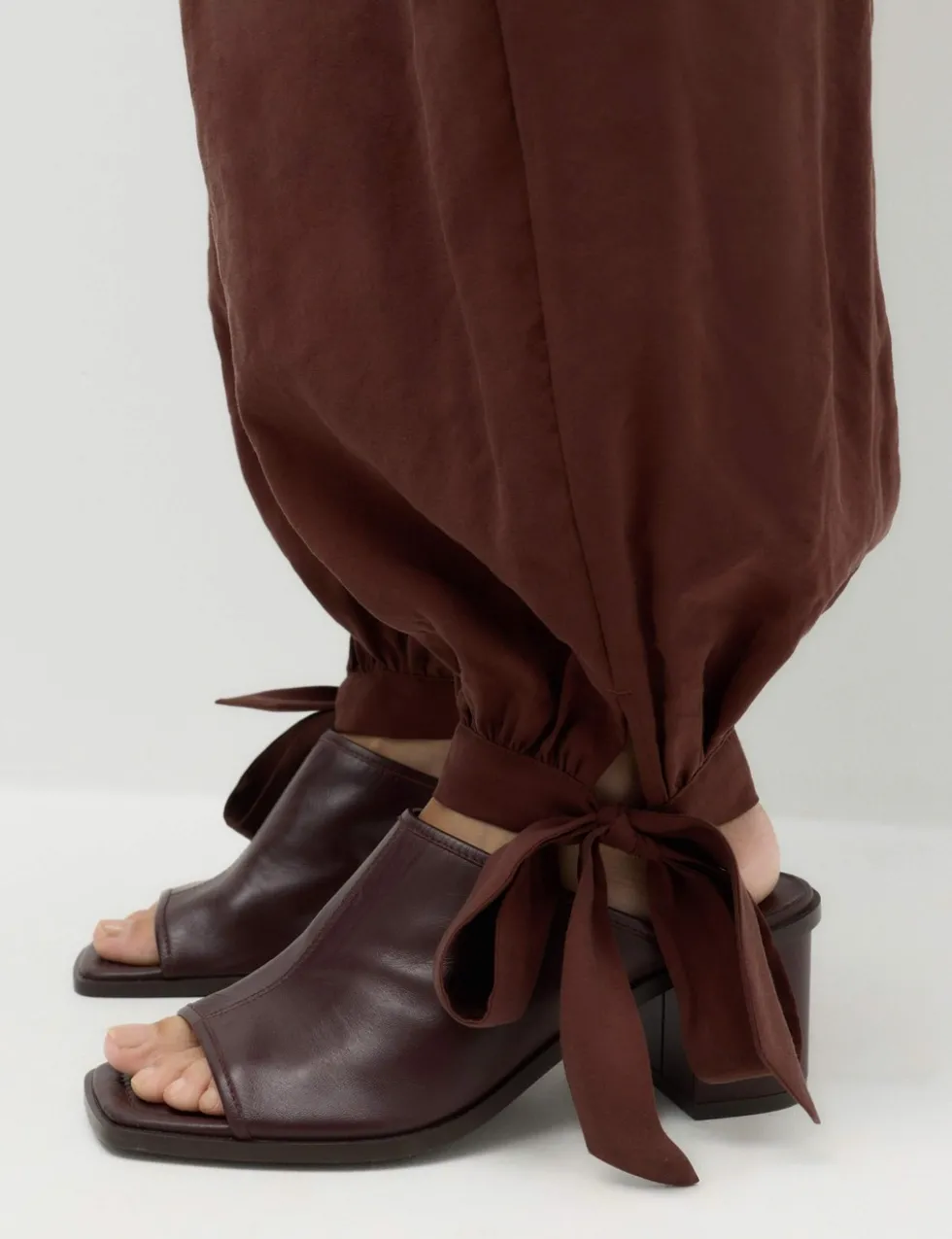 Tie Hem Drawstring Balloon Trousers