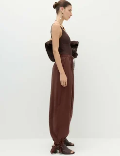 Tie Hem Drawstring Balloon Trousers
