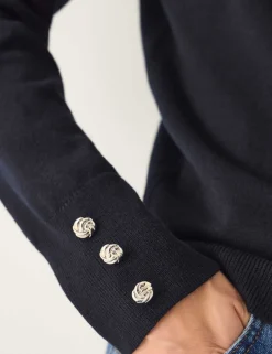 Tie Neck Button Detail Jumper