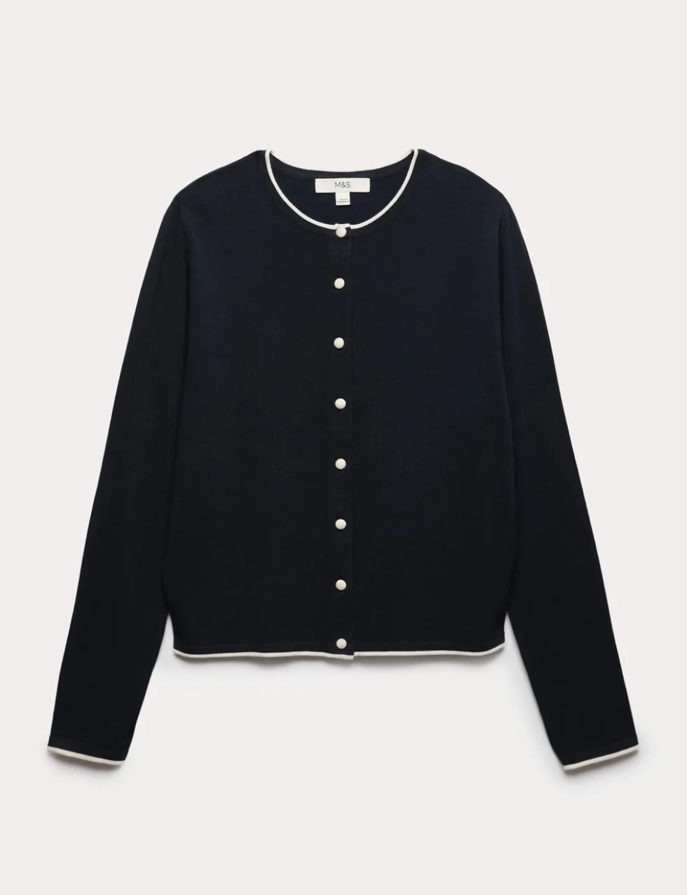 Tipped Detail Slim Fit Cardigan