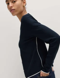 Tipped Detail Slim Fit Cardigan