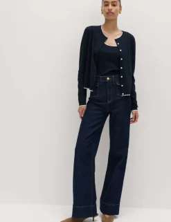 Tipped Detail Slim Fit Cardigan