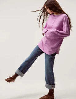 Tipped Textured Oversized Jumper
