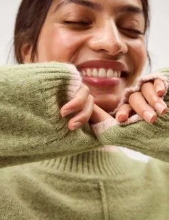 Tipped Textured Oversized Jumper