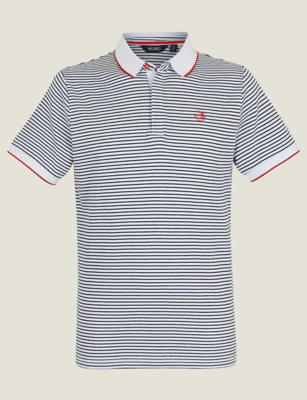 Tiver Pure Cotton Striped Tipped Polo Shirt