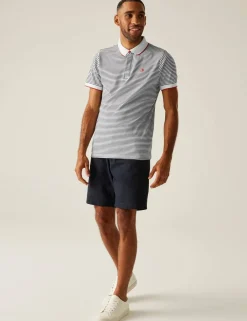 Tiver Pure Cotton Striped Tipped Polo Shirt