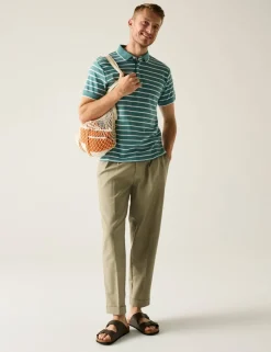 Tiver Pure Cotton Striped Polo Shirt