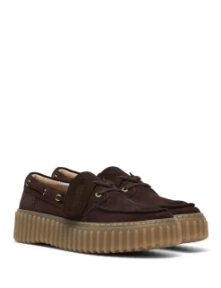 Torhill Suede Dark Brown Platform Boat Shoes