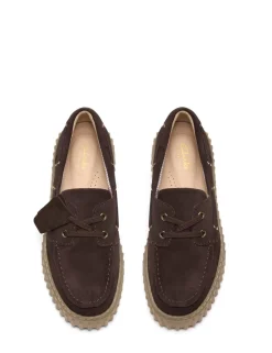 Torhill Suede Dark Brown Platform Boat Shoes