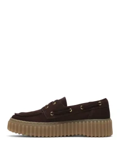 Torhill Suede Dark Brown Platform Boat Shoes