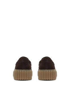 Torhill Suede Dark Brown Platform Boat Shoes