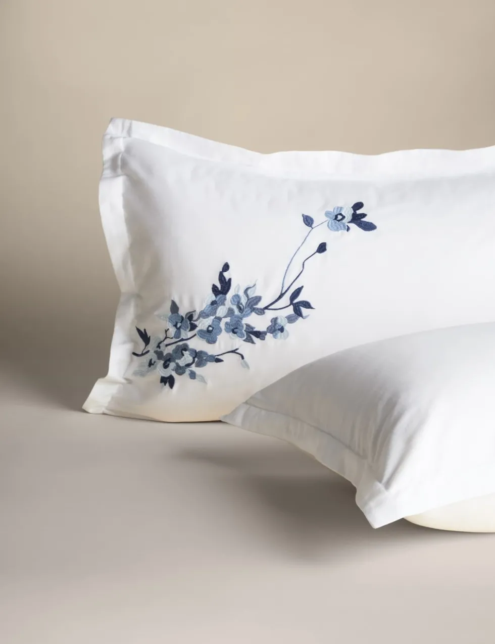 Trailing Cherry Blossom Embroidered Bedding Set