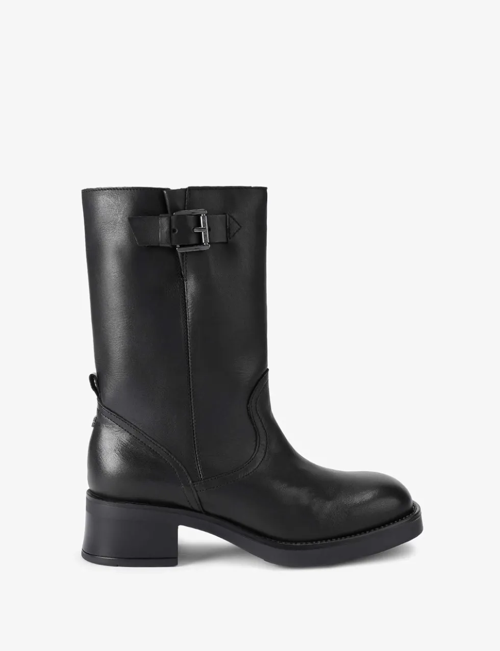 Trident Leather Block Heel Boots