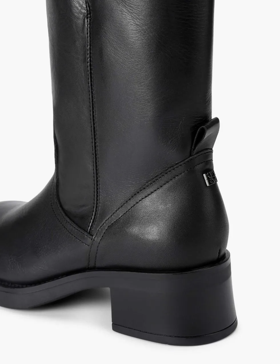 Trident Leather Block Heel Boots
