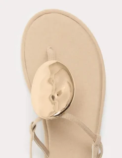 Trim Ankle Strap Flat Sandals