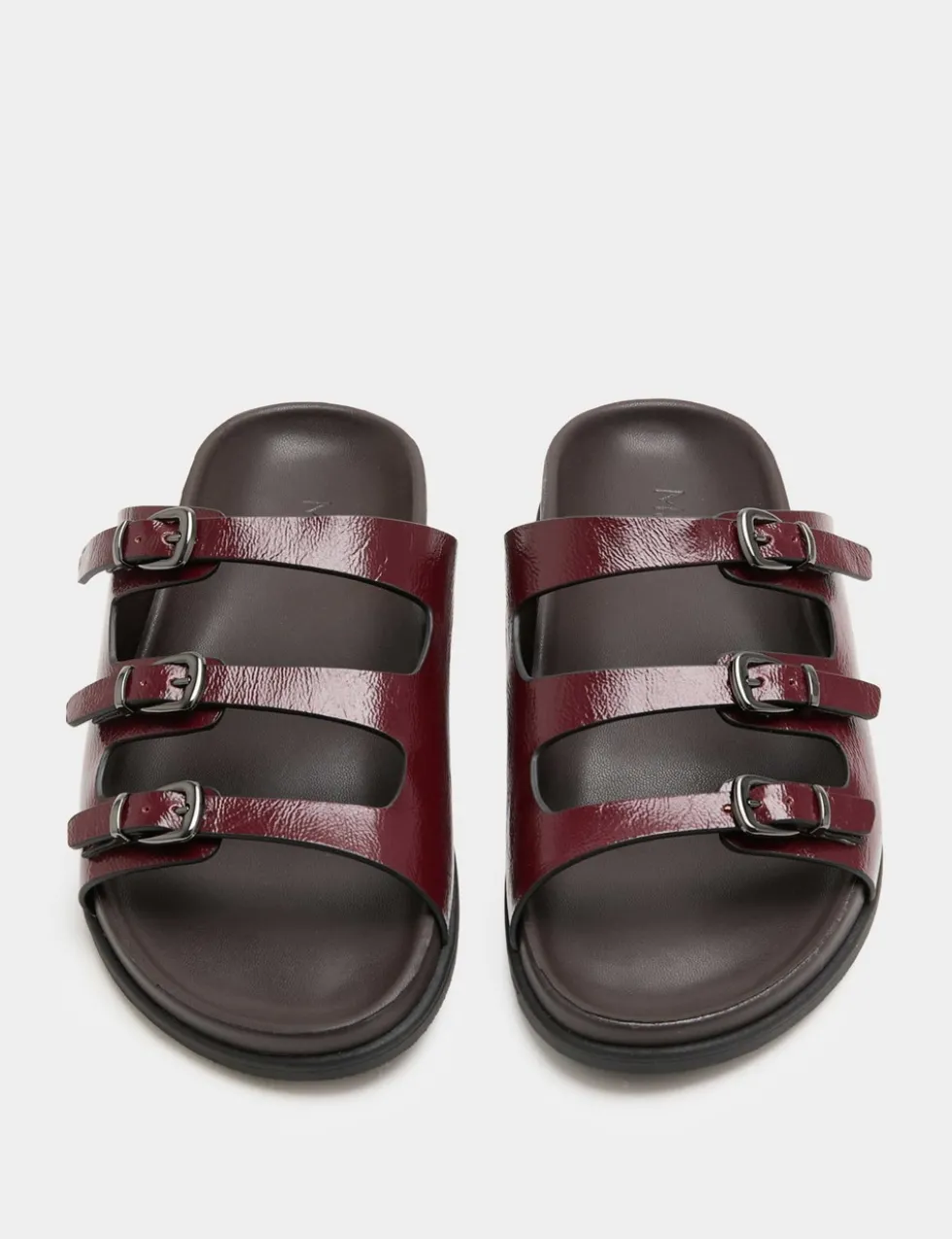 Triple Buckle Footbed Sandals
