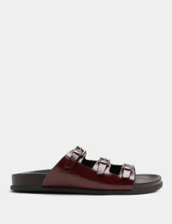 Triple Buckle Footbed Sandals