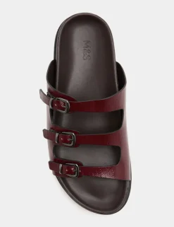 Triple Buckle Footbed Sandals