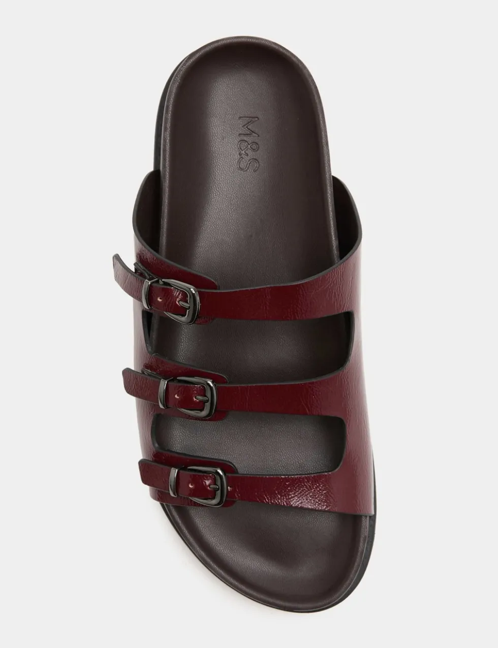 Triple Buckle Footbed Sandals