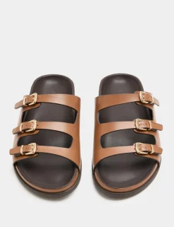 Triple Buckle Footbed Sandals