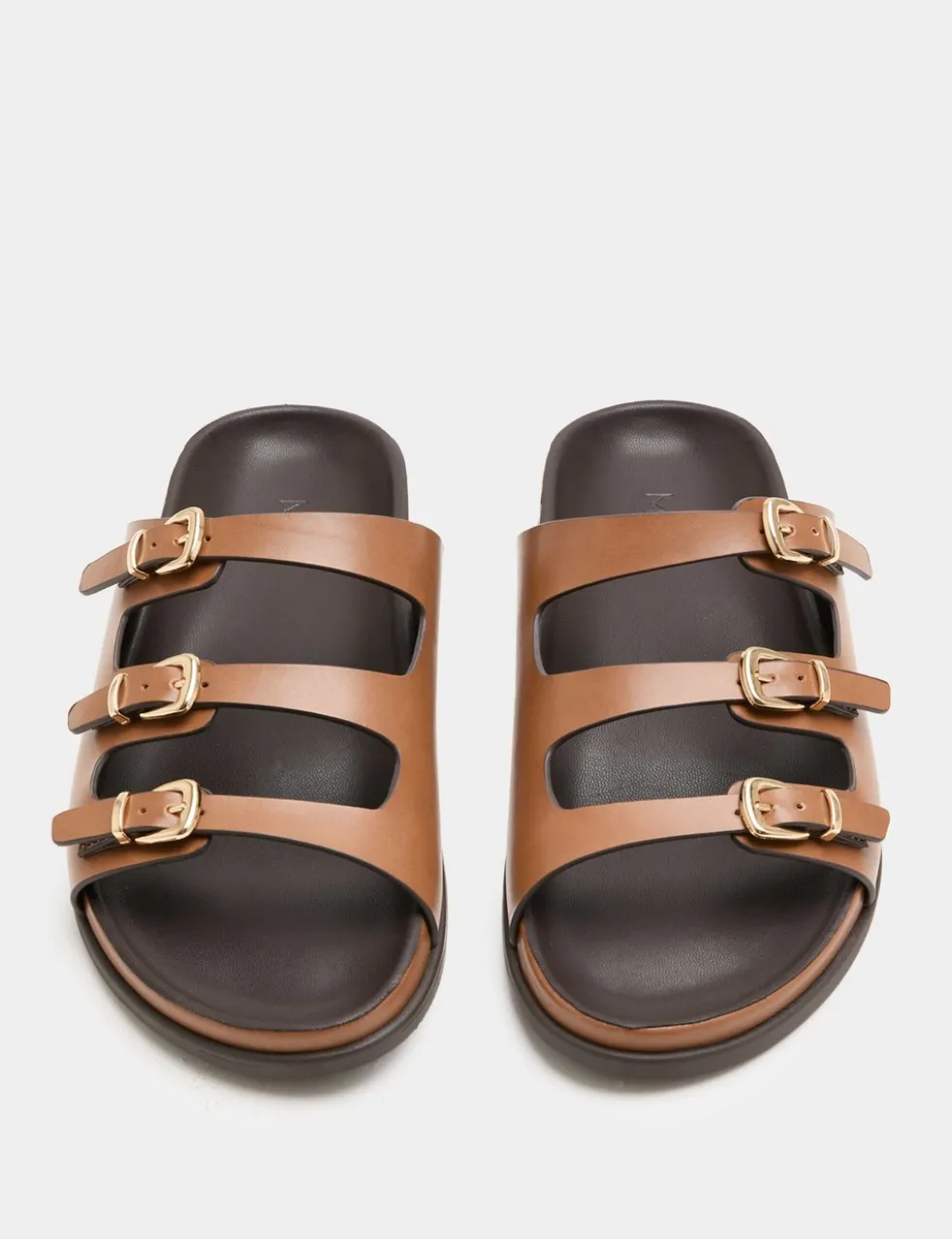 Triple Buckle Footbed Sandals