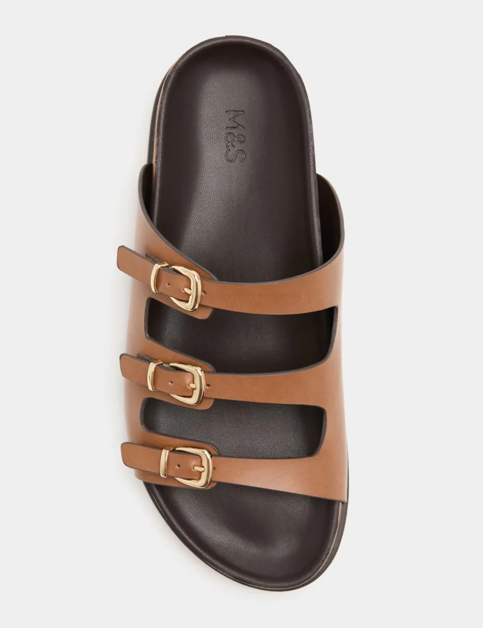 Triple Buckle Footbed Sandals