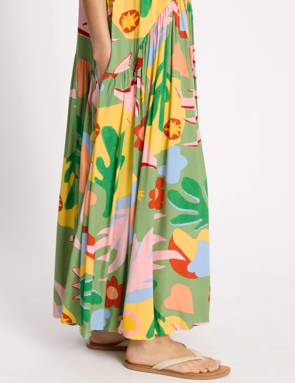 Tropical Print Halterneck Maxi Dress