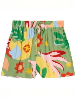 Tropical Print High Waisted Shorts